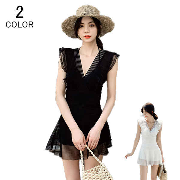 水着 レディース ワンピース オールインワン 体型カバー パッド付き ワイヤーあり 無地 露出控えめ ビキニ かわいい 大人 女性 ミセス ママ水着 オトナ女子...