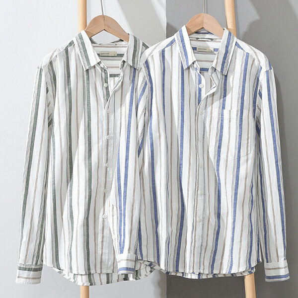 ストライプシャツ メンズ 大きいサイズ 春 ストライプシャツ ブルー tシャツ 長袖シャツ メンズ おしゃれ ストライプ 春夏 カジュアルシャツ メンズ ワイシャツ 綿シャツ 長袖 薄手 開襟シャツ スリム 通学 通勤 薄手 体型カバー メール便