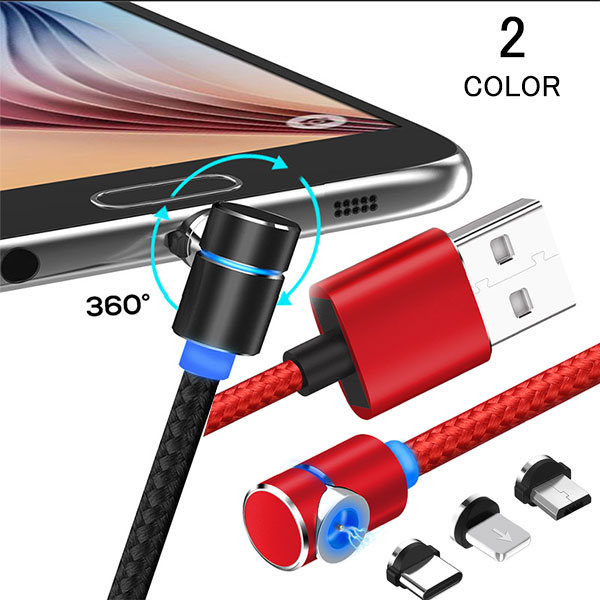充電ケーブル 3in1充電ケーブル マグネット式 3A 急速充電 Iphone L字型 データ転送 1m Lightningケーブル 断線防止 高耐久 スマホケーブル マイクロUSB Type-C iPhone13 充電 iPad Android アダプター メール便