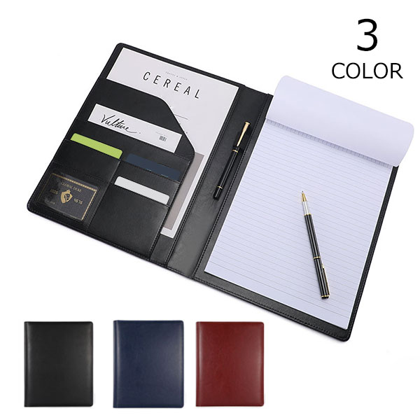 バインダー A4 クリップボード 革 高級感 多機能フォルダー 二つ折り ビジネス バインダー デスクパッド 署名フォルダ A4書類フォルダー 名刺入れ ペンホ...