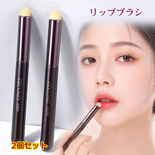 リップブラシ 2個セット 紅筆 口紅筆 丸型ブラシ 自然な輪郭補正 ムラなく塗布 マ...