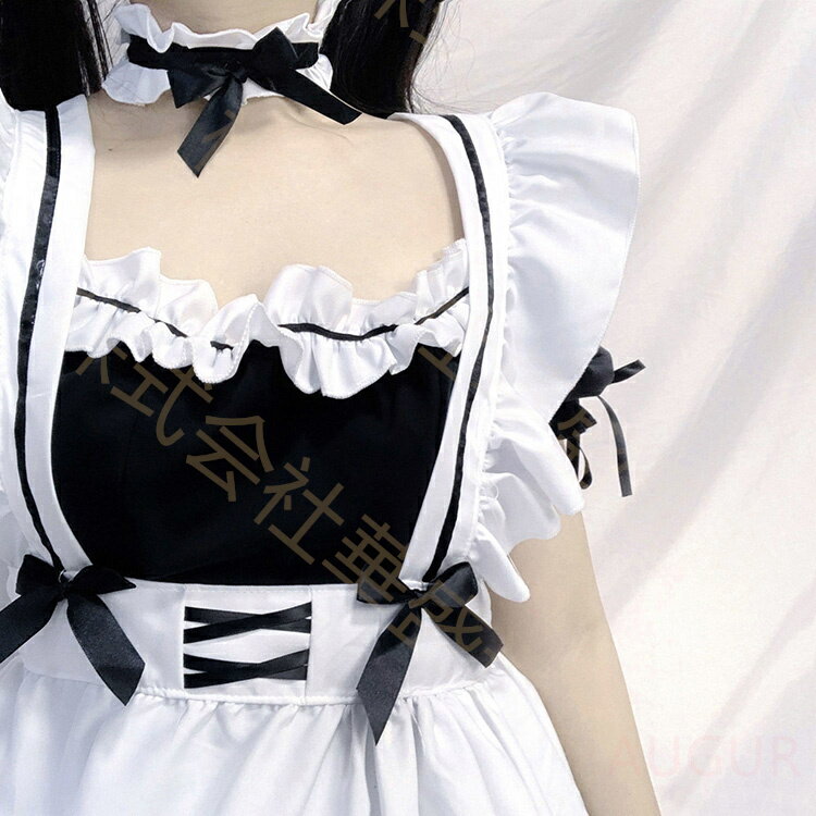 メイド服 メイド 服 6点セット コスプレ 可愛い 女の子 レディース メンズ 半袖 ロリータ ワンピース リボン 黒 ピンク ハロウィン 衣装 大きいサイズ 定番 S-5XL 男性ウケ かわいい 洋服 クラシカル ゴスロリ 3