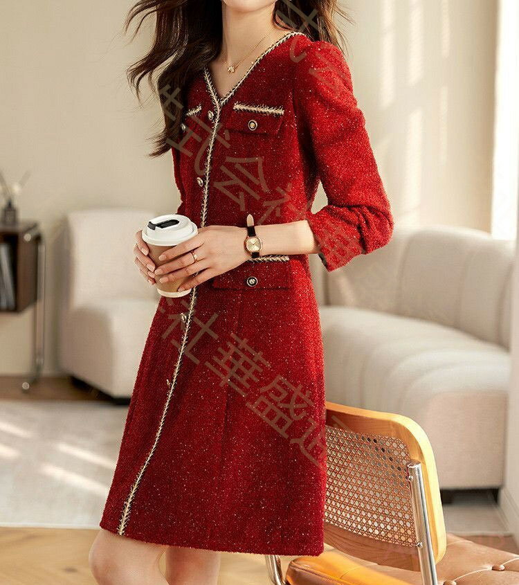 ワンピース レディース 長袖 きれいめ シンプル 着痩せ 暖か おしゃれ Vネット タイト ハーフボタン 前ボタン ナチュラル ポケット付き春 秋 カジュアル aaa