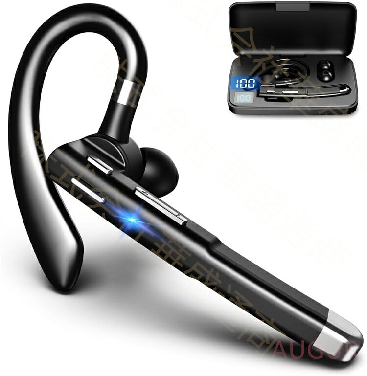 ヘッドセット bluetooth 片耳 ワイヤレス イヤホン 通話用イヤホン 耳掛け型 左右耳兼用 最大180待受時間 500mAh充電ケース付き マイク内蔵 CVC8.0ノイズリダクション ミュート機能 LEDバッテリー残量ディスプレイ 超軽量 快適装着 防水防滴 在宅勤務 運転 会議用 ty-shop-10032346 TY-SHOP サンプル画像2
