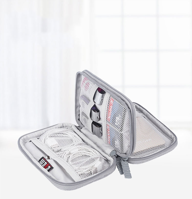 収納ポーチ 2層デザイン モバイルメモリー、コード、ケーブル収納 トラベルポーチ ガジェットポーチ 小物入れバッグ PC周辺小物用 軽量 ポータブル 収納バッグ モバイルバッテリー収納 SDカード、事務用品収納 収納ケース ty-shop-10020009 TY-SHOP サンプル画像3