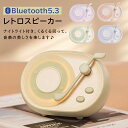 スピーカー Bluetooth5.3 ナイトライト 可愛い レトロ レコード型 コンパクト オーディオ 間接照明 重低音 USB充電 無線 置物 小物 雑貨 個...
