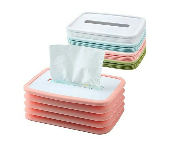 4色 コンパクト 取り出しやすい 寝室 オフィス 車用 ティッシュケース 折りたたみ おしゃれ 大容量 ティッシュボックス シリコン 車 新作モデル 卓上収納