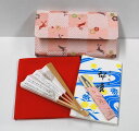 <茶道具・お稽古セット>帛紗セットA 正絹の帛紗が入りました、入門5点セットです。これから始められる、初心者の方の入門用の袱紗セットにもいかがでしょうか。赤色の帛紗がセットに入っています ピンク ウサギ柄 茶道部 部活動