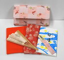 <茶道具・お稽古セット>帛紗セットA 古帛紗付き 正絹の帛紗が入りました、入門6点セットです。裏千家の方等、初心者の方の入門用の袱紗セットにもいかがでしょうか。朱色(オレンジ)の帛紗がセットに入っています。 ピンク ウサギ柄 茶道部 部活動