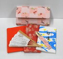 <茶道具・お稽古セット>帛紗セットA 古帛紗付き 正絹の帛紗が入りました、入門6点セットです。裏千家の方等、初心者の方の入門用の袱紗セットにもいかがでしょうか。朱色(オレンジ)の帛紗が入りましたセットです。 ピンク ウサギ柄 茶道部 部活動