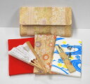 <茶道具・お稽古セット>帛紗セットI 古帛紗付き 正絹の帛紗が入りました、入門6点セットです。裏千家の方等、初心者の方の入門用の袱紗セットにもいかがでしょうか。赤色の帛紗がセットに入っています。 ベージュ 和柄 茶道部 部活動