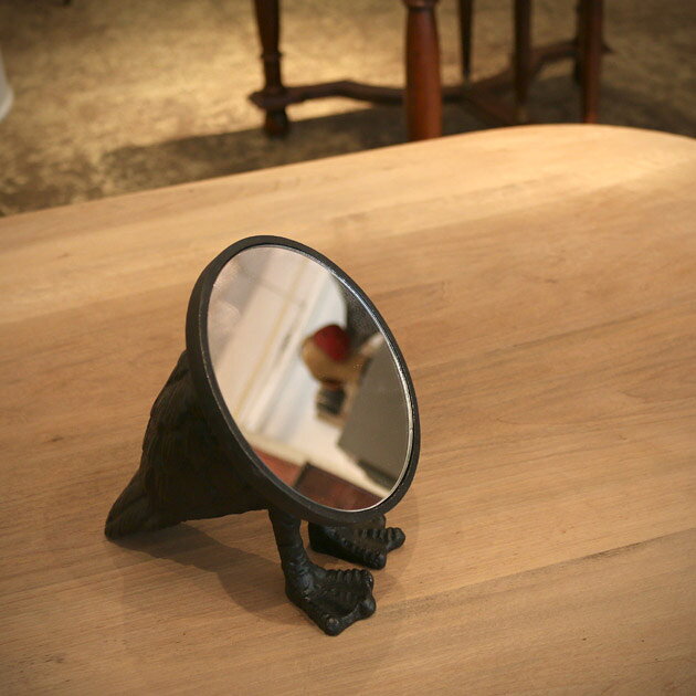 鏡 おしゃれ 北欧 アンティーク 卓上 かわいい スタンド ミラー 洗面所 デスク bird mirror [2]