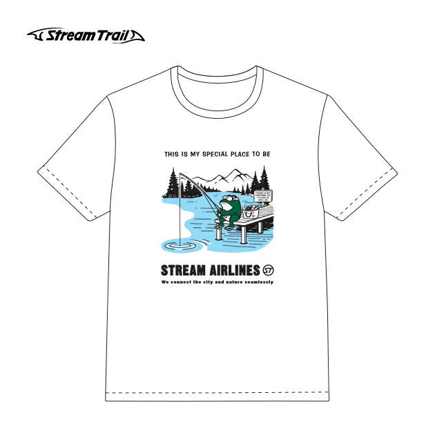 乐天商城 - Tシャツ 半袖 メンズ レディース 綿100 おしゃれ カジュアル アウトドア Stream Trail ストリームトレイル STREAM AIRLINES Fishing(ストリーム エアラインズ フィッシング)Tシャツ