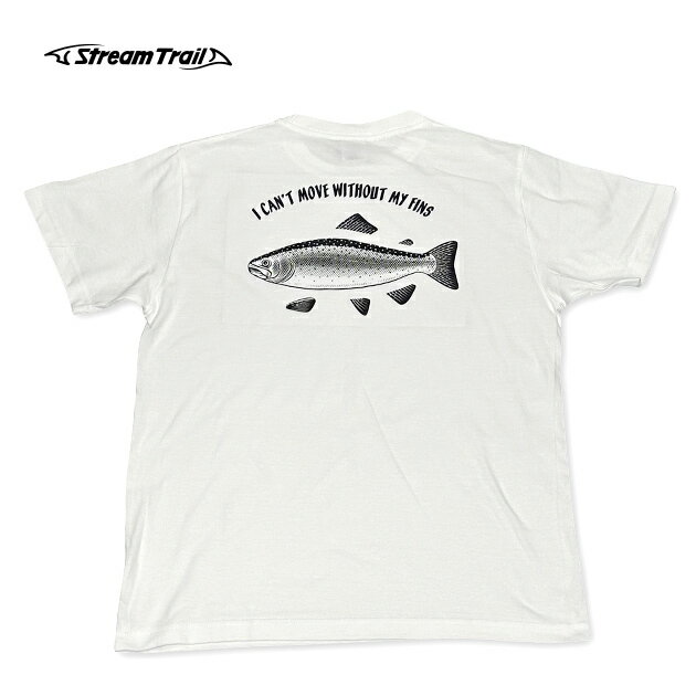 乐天商城 - Tシャツ メンズ レディース 半袖 おしゃれ アウトドア 海 ロゴ カジュアル ストリームトレイル Stream Trail FINSFINS TROUT(フィンズフィンズ トラウト)Tシャツ