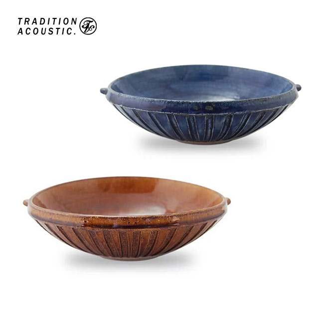 樂天商城 - 【22cm】取り皿 中皿 7寸 おしゃれ 青 茶 サラ クーパー サラダ 煮物 ギフト 浅め ボウル サラダボウル カフェ 飴色 あめ色 ブラウン ブルー オシャレ 20cm 22cm モダン 日本製 TRIBECA トラディション アコースティック TRADITION ACOUSTIC