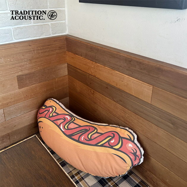 樂天商城 - クッション 椅子 ソファ おしゃれ アメリカン インテリア 車 アート ポップ ヴィンテージ風 TRADITION ACOUSTIC. POP ART CUSHION ホットドッグ