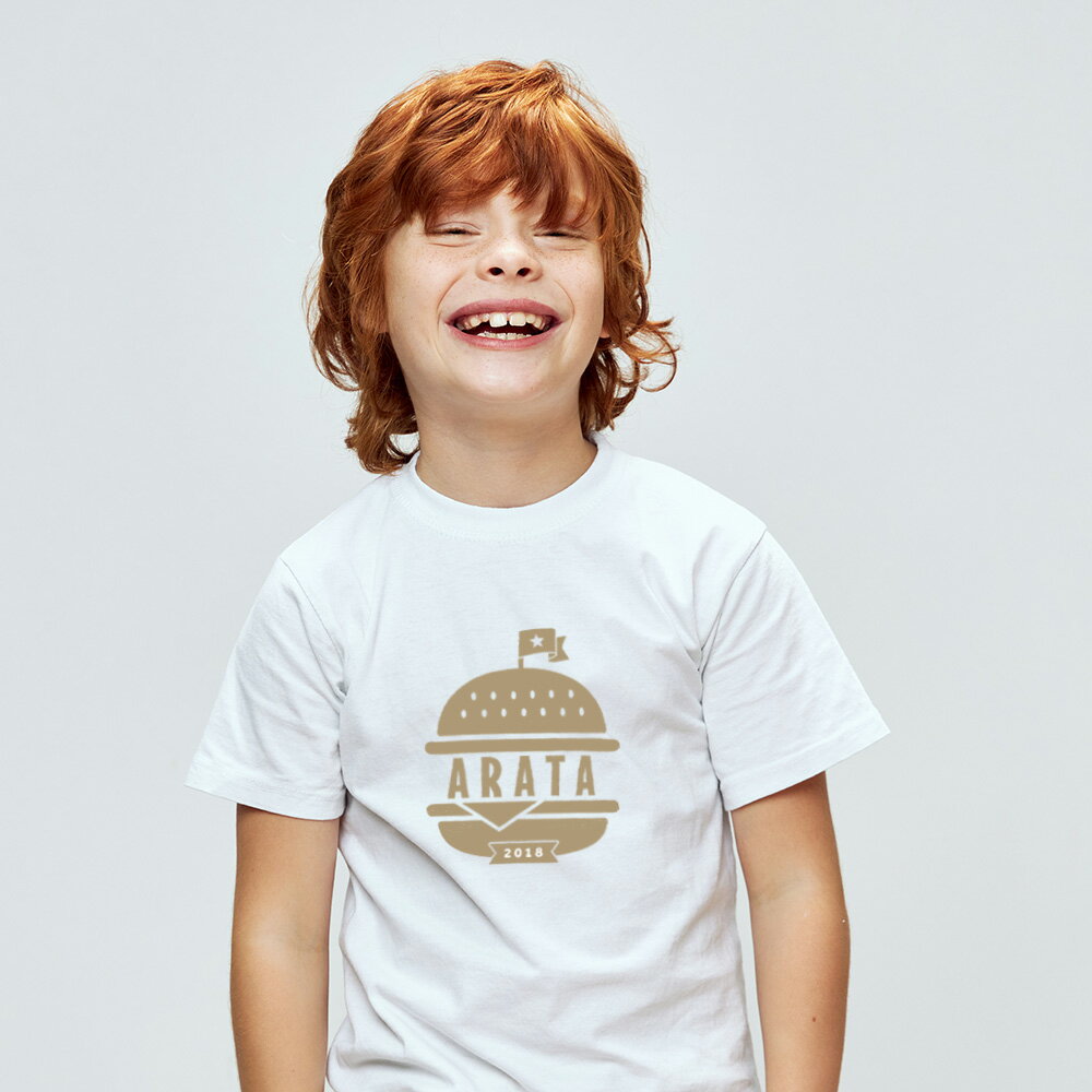 樂天商城 - 名入れ Tシャツ 男の子 女の子 子供服 キッズ ベビー ハンバーガー 食べ物 名前入り 誕生日 お祝い 出産祝い プレゼント ギフト おしゃれ かわいい