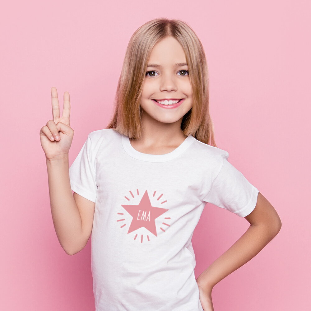 樂天商城 - 名入れ Tシャツ 男の子 女の子 子供服 キッズ ベビー お星さま 名前入り 誕生日 お祝い 出産祝い プレゼント ギフト おしゃれ かわいい