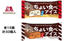 森永製菓　ちょい食べアイス　バニラ＆チョコレート2種類セット　【27ml×各15個】計30個入　アイスクリーム