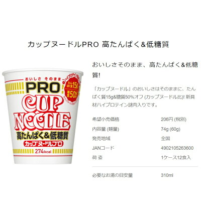 TY.FOODS楽天市場店 日清食品 カップヌードルPRO高たんぱく&低糖質 12個 カップヌードルプロ 画像2