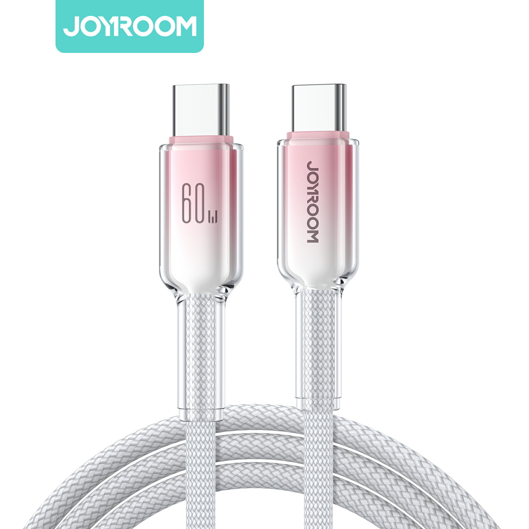 JOYROOM S-A42 ���ꥹ���륯�ꥢ���꡼�� ��®���ťǡ��������֥롢Type-C - Type-C�����֥롢60W��PD��Ĺ��: 1.2m(�ۥ磻�ȡ�...
