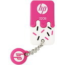 HP USBメモリ 32GB USB 2.0 ピンク アイスクリーム ゴム製 耐衝撃 防滴 防塵 のフラッシュドライブ v178p HPFD178P-32