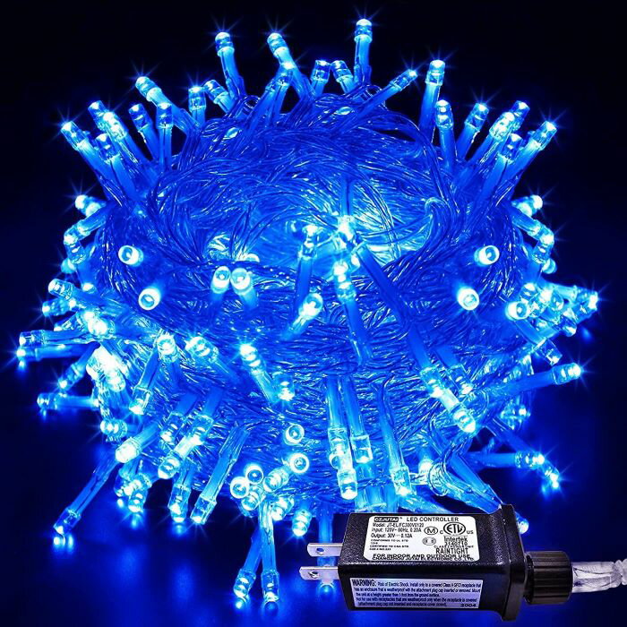 LEDストリングスライト 10m×100個LED イルミネーションライト LED飾りライト クリスマス/結婚式/誕生日/パーティー/学園祭/庭/広場/街路樹装飾（ブルー）