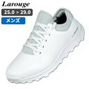 LAROUGE スパイクレスシューズ LASL32-1 メンズ ゴルフシューズ 25.0~29cm ホワイト×グレー幅広3E インソール付属:【製造直販ゴルフ屋】※