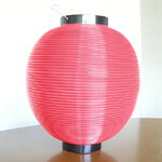 提灯10号赤単品尺丸ポリ提灯250mm(D)X300mm(H)