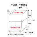 【注文製作】キャスター付き木箱 上段:横40cm縦35cm高さ25cm下段:横40cm縦35cm高さ45cm 白ポリ板(15mm)2台まとめての購入価格です