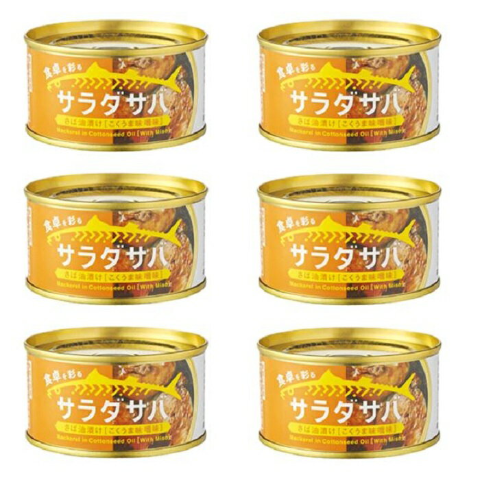 【 サラダ サバ 油漬け こくうま みそ 味 1缶 固形量 110g 総量 170g 】6缶セット 簡易梱包 木の屋 石巻水産 缶詰