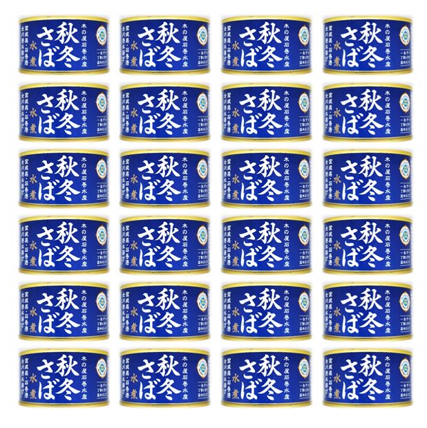24缶セット 国産 秋 冬 サバ 水煮 1缶 固形量 110g 内容量 170g 木の屋 石巻水産 簡易梱包 ケース販売 缶詰