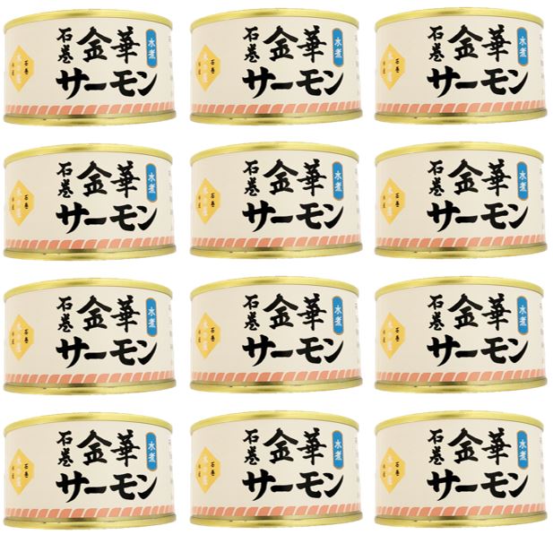 12缶セット 金華 サーモン の 水煮 1缶 固形量 110g 内容量 170g 木の屋 石巻水産 簡易梱包