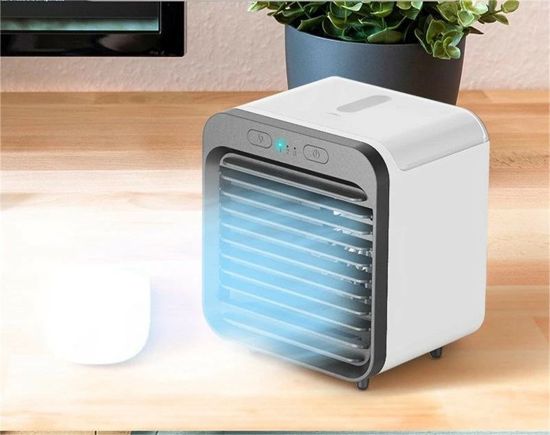 おしゃれ 夏 熱中症対策 コードレス 内蔵5000mAh電池 ポータブル コンパクト オフィス用 自宅用 加湿機能 小型 静音 クーラー スポットクーラー 扇風機 卓上 抗菌 加湿 冷却 3つモード 3段階風量調節 ミスト 冷風扇 冷風機 氷INで超涼しい