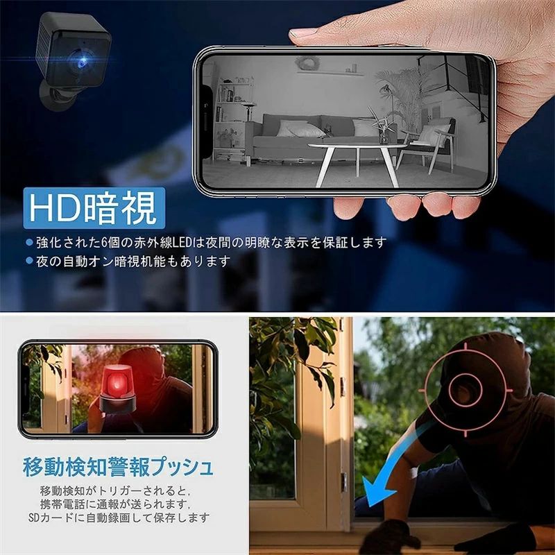 防犯カメラ 小型カメラ 隠しカメラ WIFI機能付き 4K画質 録音録画 遠隔監視 動体検知 暗視機能 赤外線撮影 広角 室内防 tyouitemstore-10012536 Tyouアイテムストア サンプル画像2