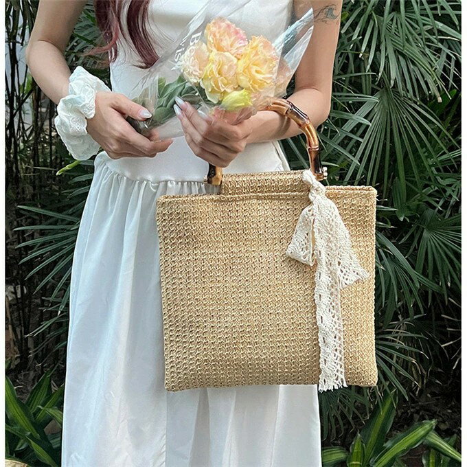 かごバッグ ストロートートバッグ レディース ストローバッグ トートバッグ サマーバッグ シンプル ハンドバッグ かご バッグ 夏物 レジャー サマー ビーチ ソフト ゆるめ 手提げ 軽量 軽い かわいい おしゃれ