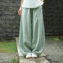麻 綿 パンツ レディース サルエルパンツ 春夏 リネン ワイド リラックス ヨガパンツ ボトムス ズボン ウエストゴム 大きいサイズ 無地 着痩せ 美脚 体型カバー おしゃれ カジュアル ゆったり 薄手 OL通勤 旅行 母の日 プレゼント 贈り物 20代 30代 40代 50代 イージーパンツ