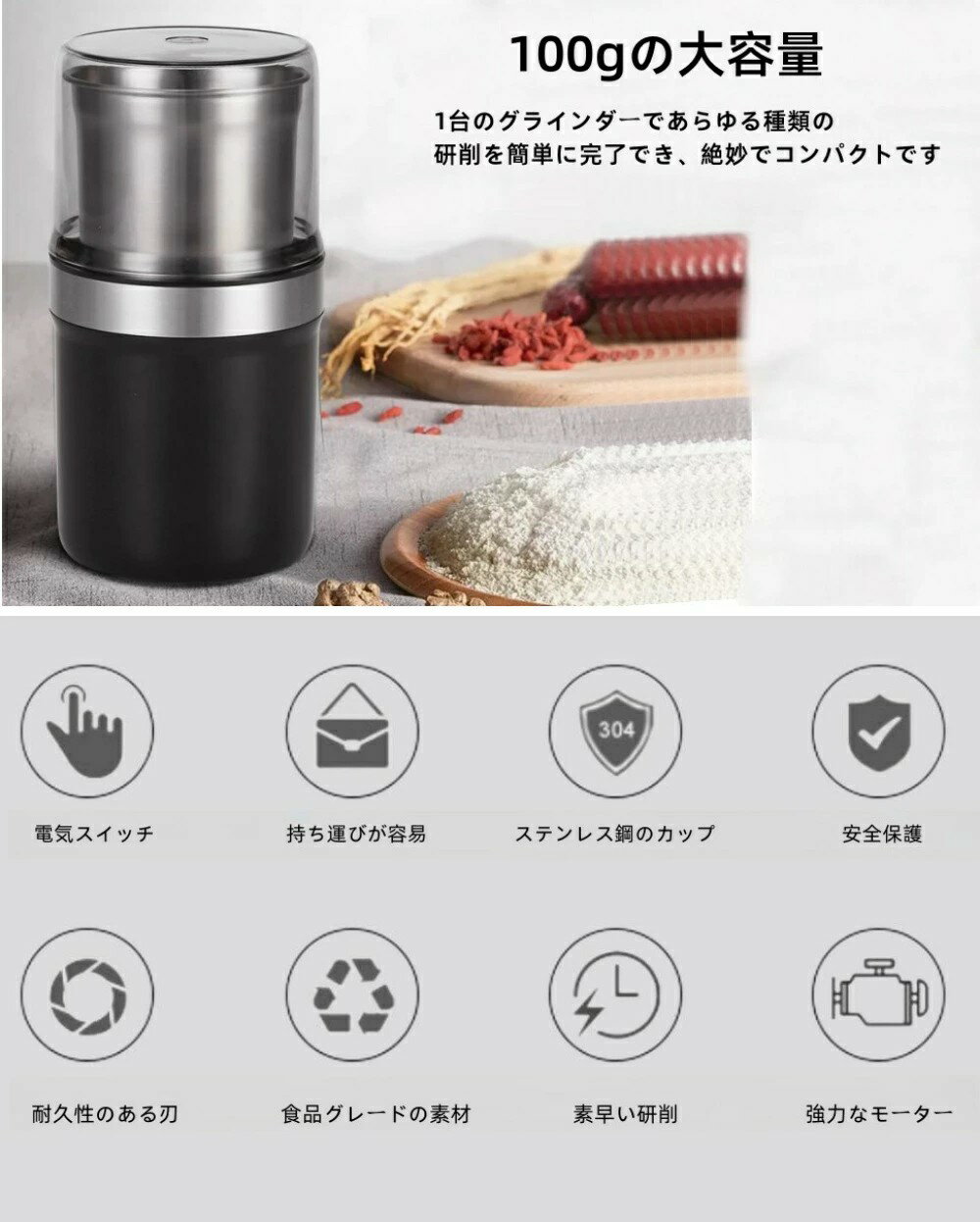 電動コーヒーミル 電動 カッター コーヒーミル 充電式 コーヒーグラインダー 小型 ...