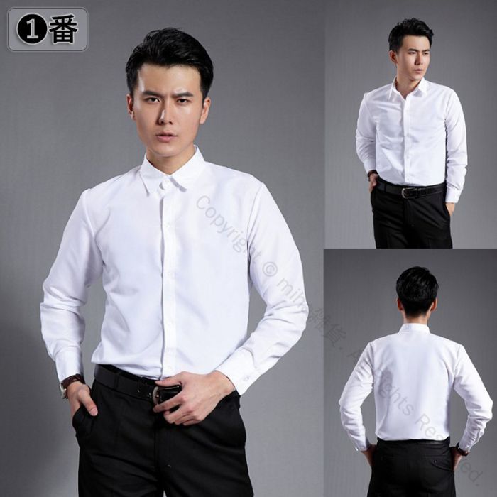 【送料無料】男性用 ステージ衣装 カラーシャツ 長袖 ドレスシャツ ダンス衣装 社交ダンス スリムフィット 紳士用 舞台衣装 ハロウィン 仮装 パーティー イベント 発表会 合唱 団体服 司会者 余興 忘年会 新年会 メンズ 細身 無地 カラーバリエーション