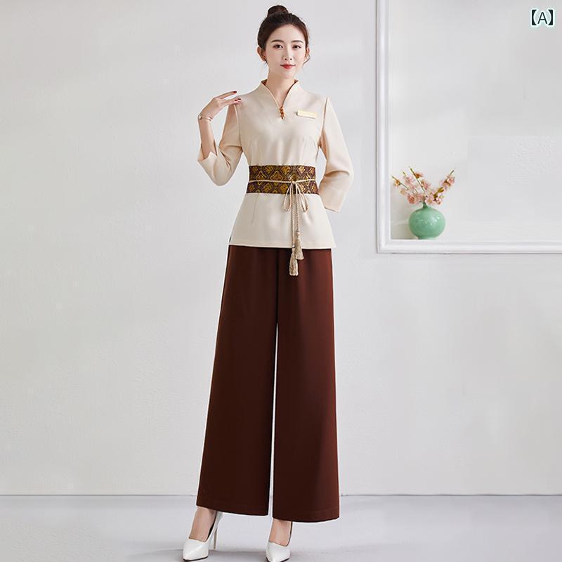 【送料無料】エステ ユニフォーム パンツ 春秋 レディース 美容院 作業服 サウナ 足湯 マッサージ サロン 半袖 長袖 大きめサイズ セッ..