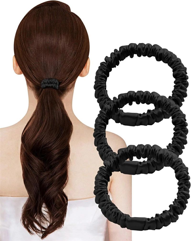 【送料無料】ヘアゴム シュシュ 天然シルク 100％ 髪ゴム 大人 髪にやさしい 跡がつかない 高弾性 髪留め おしゃれ 3本セット