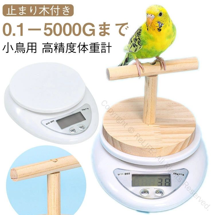 小鳥用 セキセイインコ ブンチョウ ひな鳥対応 0.1g計測可能 プロ用デジタル体重計 T型止まり木付き 小動物用 健康管理 鳥の体重管理用スケール 小鳥飼育に最適な精密計量器