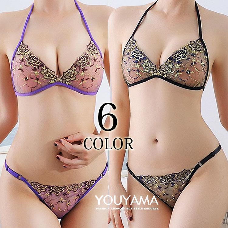 メーカー希望小売価格はメーカーカタログに基づいて掲載しています 商品名セクシーランジェリー セット ブラジャー ブラ ショーツ シースルー 超過激 レース 下着 レディース インナー Lサイズ Mサイズ ネコポス便 送料無料S（70ABC）/M（75ABC）/L（80ABC）実寸:S/M/L素材:ポリエステル ナイロンカラー：ピンク/レッド/パープル/グリーン/ブラック/バラ色シースルーのカラーレースを基調にしたセクシーブラ＆ショーツ。パープル、ウォーターブルー、ショッキングピンク、パステルピンク、レッド、ブラックの6カラー。ゴールドの花柄刺繍がゴージャスなデザイン。ショーツはサイズ調整機能付きのTバックデザイン。とてもセクシーでカラフルなブラ＆ショーツです。セクシーランジェリー セット ブラジャー ブラ ショーツ シースルー 超過激 レース 下着 レディース インナー Lサイズ Mサイズ ネコポス便 送料無料 カラフル カラー プレゼント レディークロス