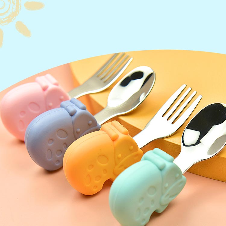 赤ちゃん 食器 セット ベビー 食器セット 3点 スプーン+フォーク+収納ケース 赤ち...
