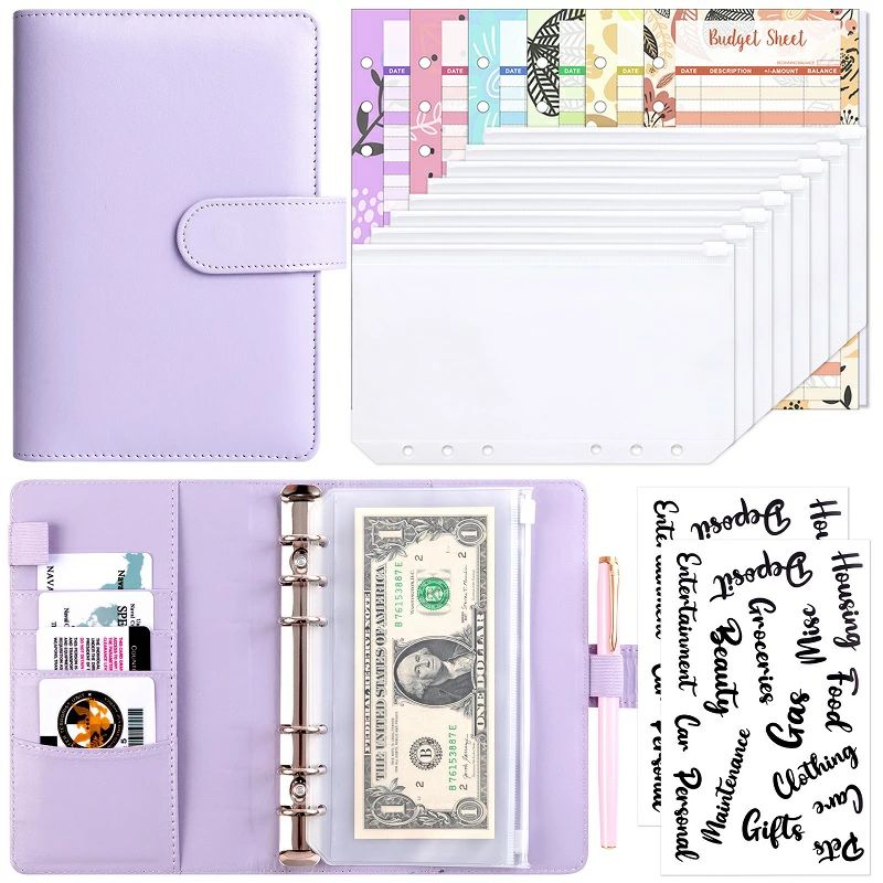 【送料無料】手帳 お金管理 現金用 予算管理 現金封筒ウォレット オールインワン 予算封筒 ファイリング 6穴 お金管理 予算シート 節約 家計管理 予算管理 家庭用 仕事用 業務用