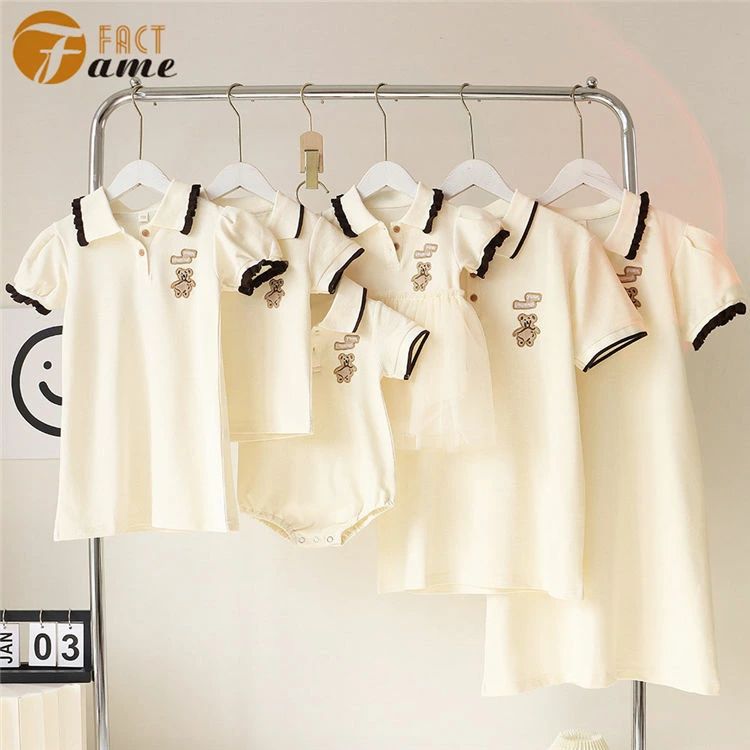 【送料無料】親子 ペアルック 赤ちゃん ペアtシャツ おもしろい リンクコーデ 半袖 トップス 家族お揃い ママ 娘 ワンピース ベビー服 レディース 撮影 プレゼント 母の日 父の日 こどもの日 運動会 家族写真