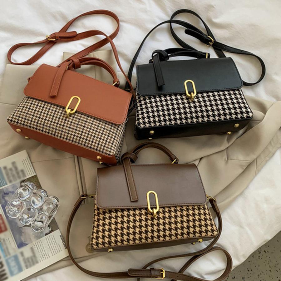 【送料無料】ショルダーバッグ 千鳥格子 レディース