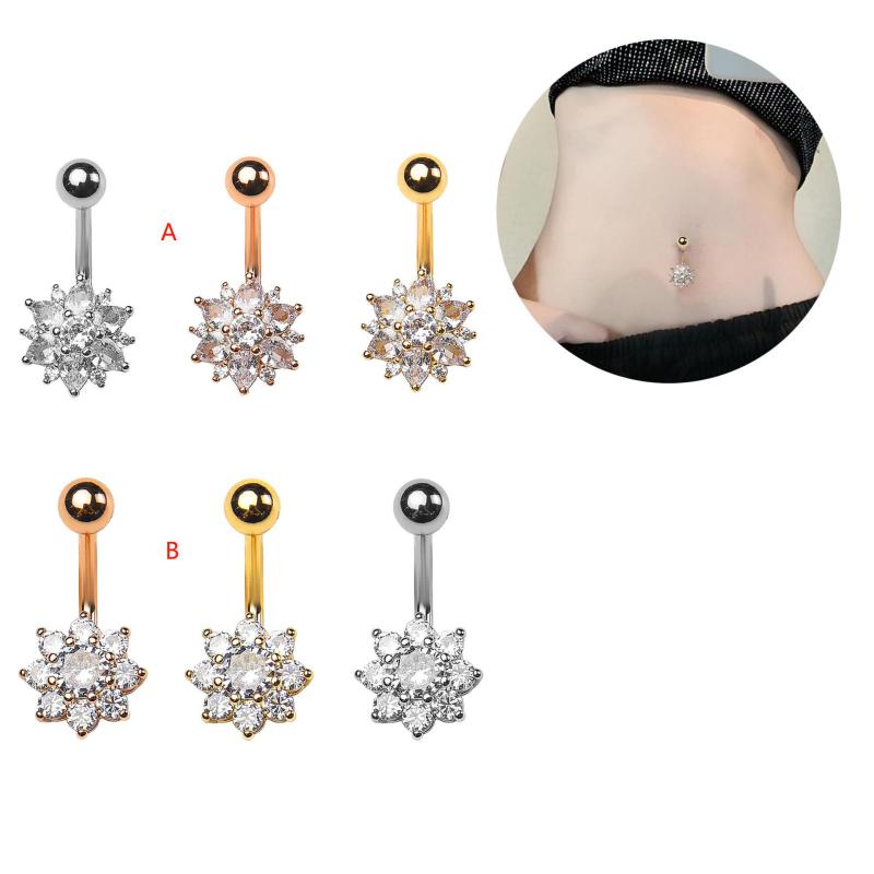 【送料無料】ボディピアス レディース へそピアス へそリング サージカルステンレス 欧米風 フラワーモ..
