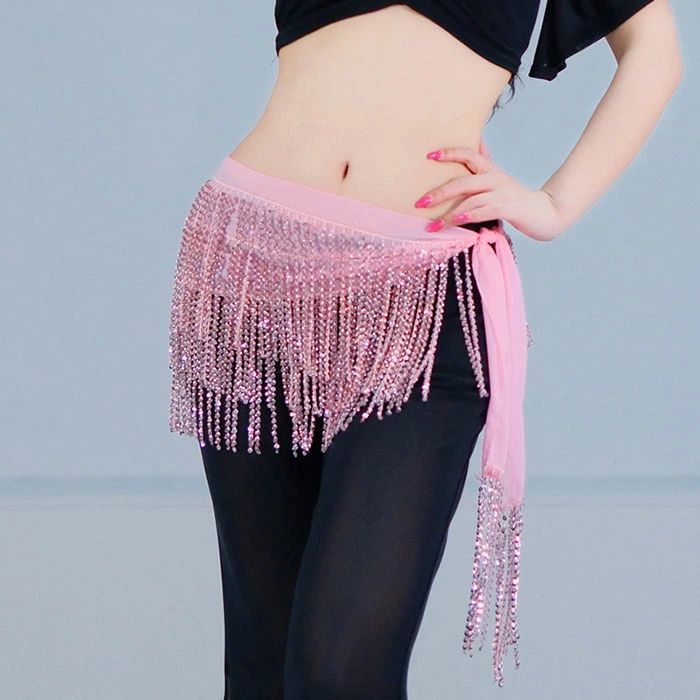 ベリーダンス ヒップスカーフ ビーズ ダンス衣装 フリンジ アクセサリー キラキラ ...