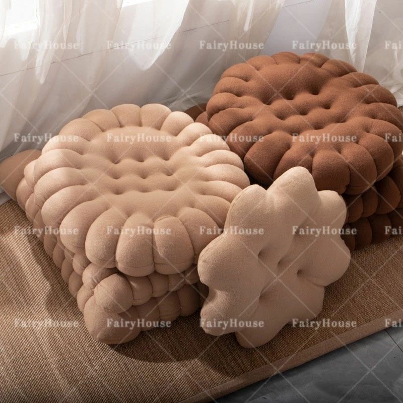 Low Rebound Cushions - 【送料無料】クッション 座布団 低反発 クッキー ビスケット お菓子 円形 チェアクッション 厚め ふわふわ 椅子 北欧 インテリア 犬 猫 ペット ベッド 送料無料